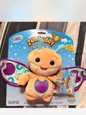 ZumBuddy Webkinz Zuzu Plush Toy - Peach with Purple & Teal Wings NWT NEW CODE